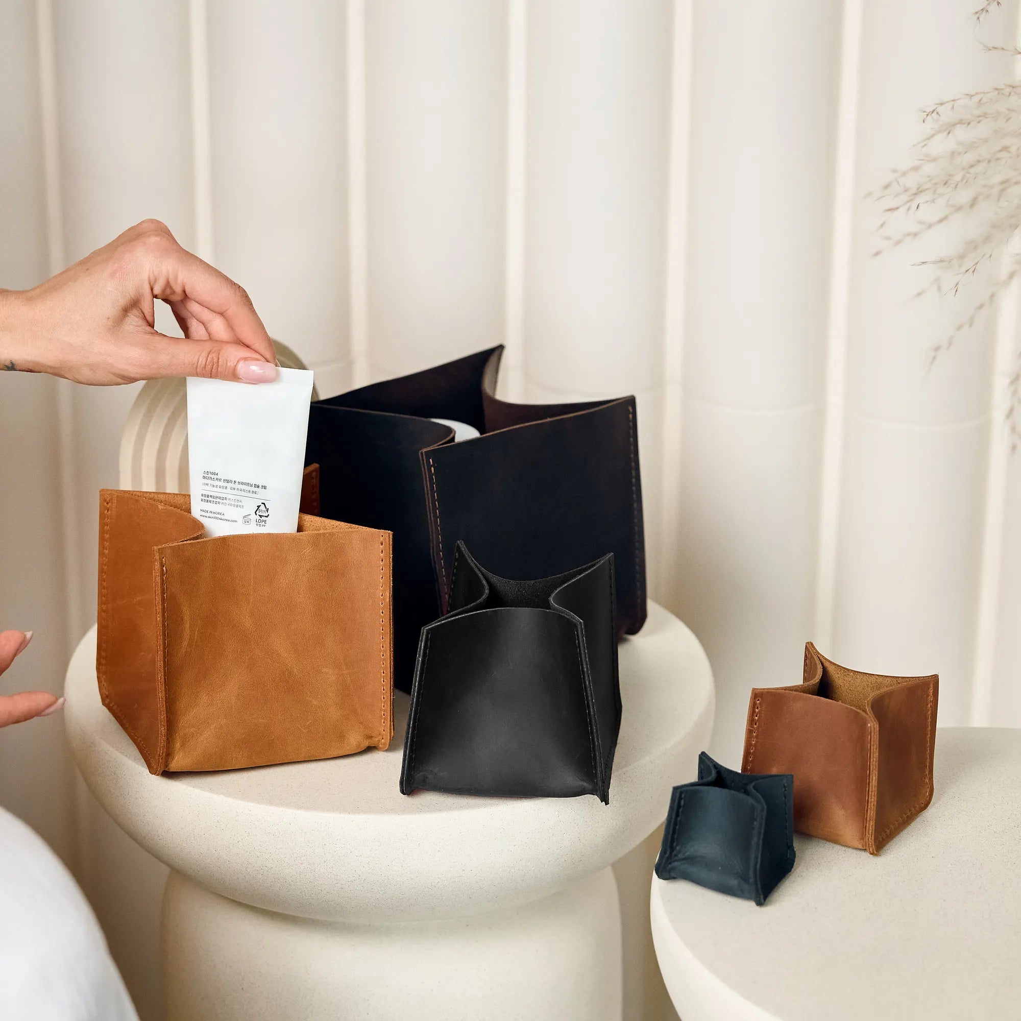 Leather Storage Bin