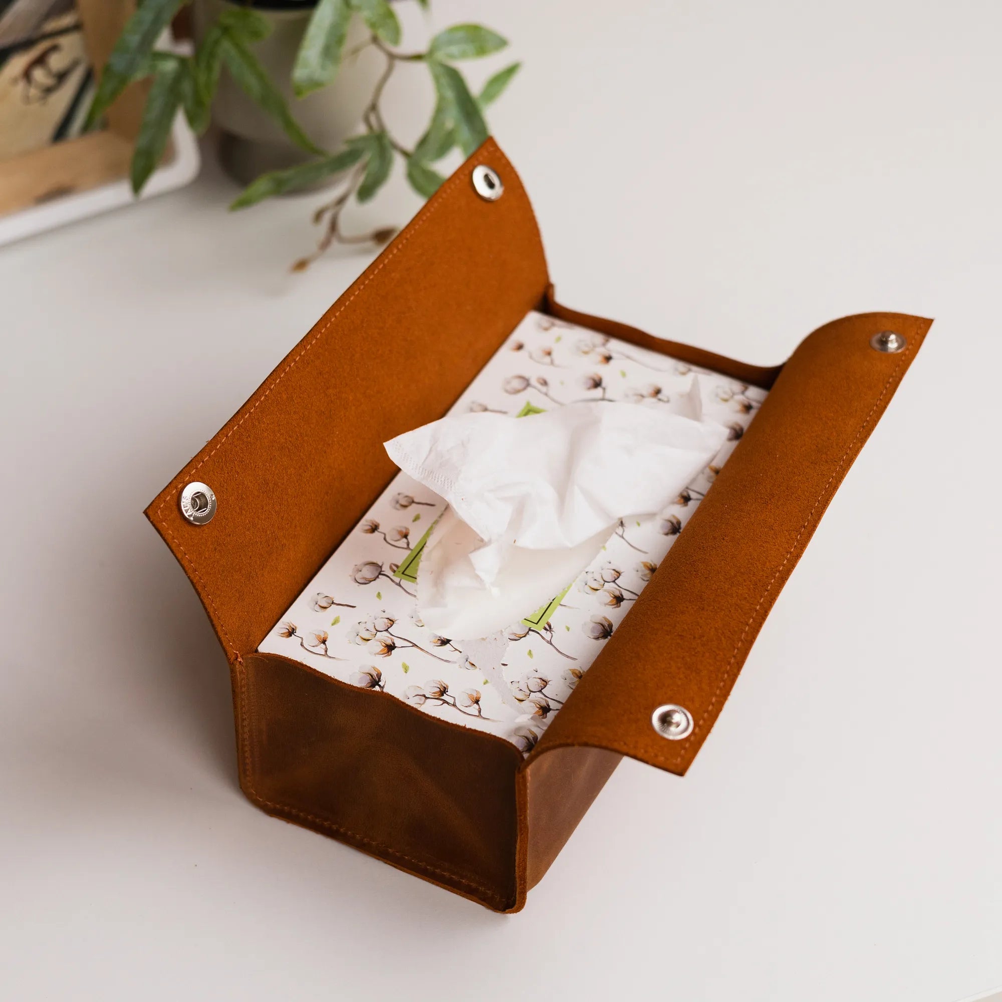 Leather Tissue Box Holder