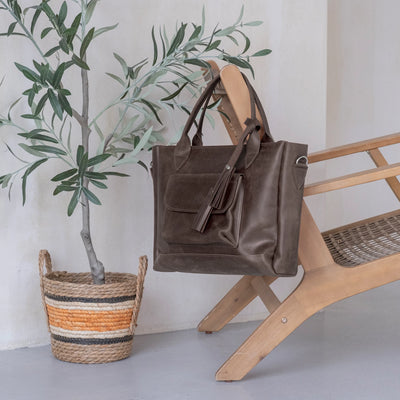 Leather Tote Bag Brown