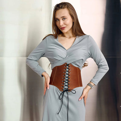 Brown Corset Wide Belt Leather Underbust Corset Belt Womens Waist Cincher Belt Pikore Brown Corset Wide Belt Leather Underbust Corset Belt Womens Waist Cincher Belt Pikore