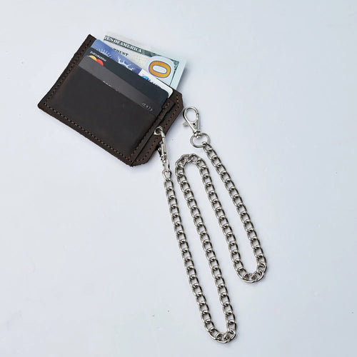 Leather Wallet with Chain