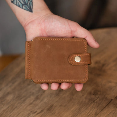 Leather Wallet with Money Clip