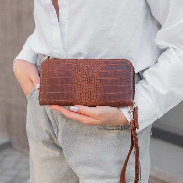 Leather Wallet with Wrist Strap