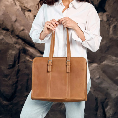 Leather Work Bag Women