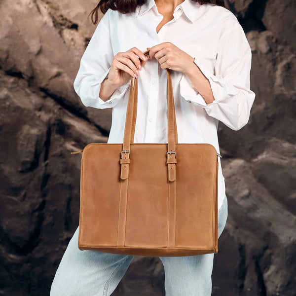 Leather Work Bag Women