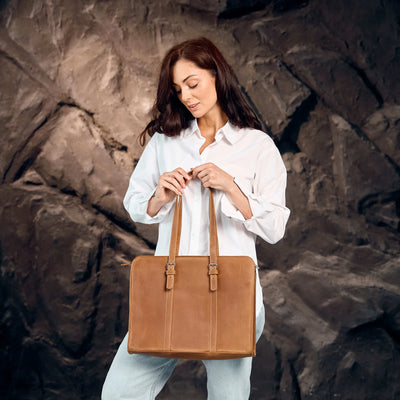 leather work bag women