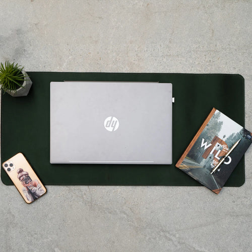 Leather Writing Mat Green