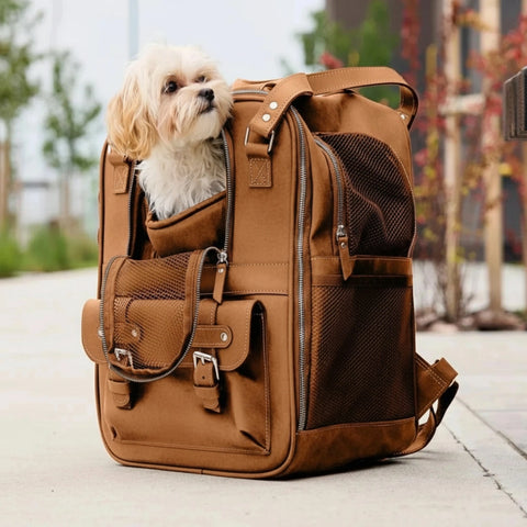 Leather Pet Backpack