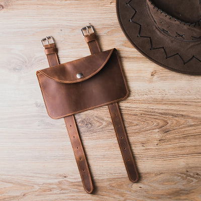 Mens Leather Saddle Bag