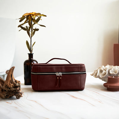 Mens Leather Shaving Bag