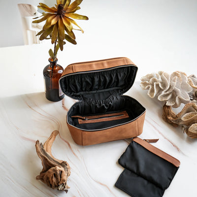 Mens Leather Toiletry Bag