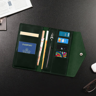 Monogrammed Leather Passport Holder