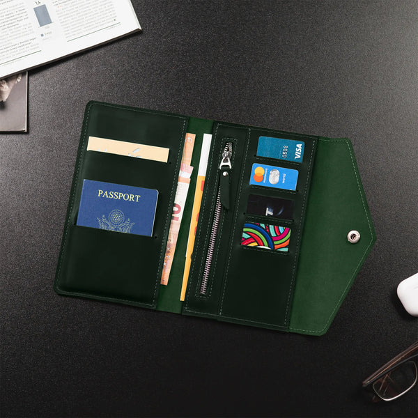 Monogrammed Leather Passport Holder