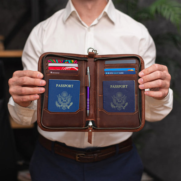 Passport Holder with Zipper