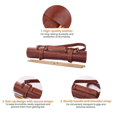 Leather Drumstick Roll Bag - Pikore