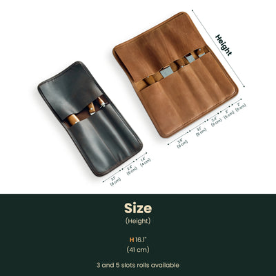 Chefs Knife Roll — Premium Personalized Handmade Leather Roll Bag | Pikore