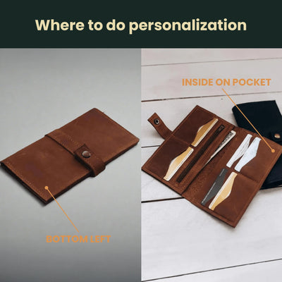 Snap Button Wallet Cambridge — Premium Personalized Handmade Leather Wallet | Pikore
