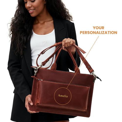 Leather Laptop Bag — Premium Personalized Handmade Leather Laptop Sleeve | Pikore