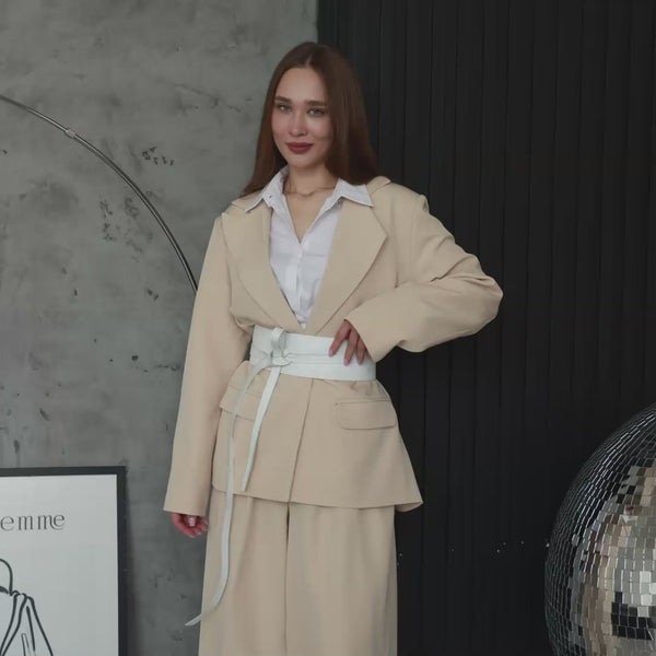 Womens Leather Tie Belt