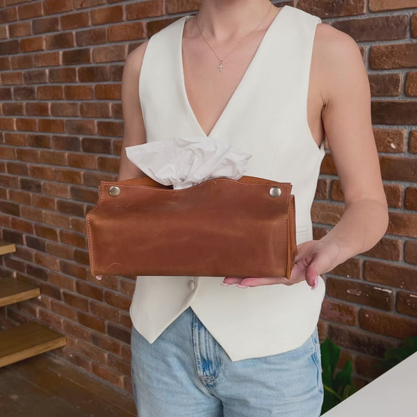 Leather Tissue Box