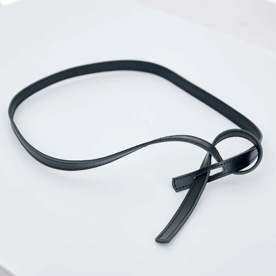 Skinny Black Leather Belt