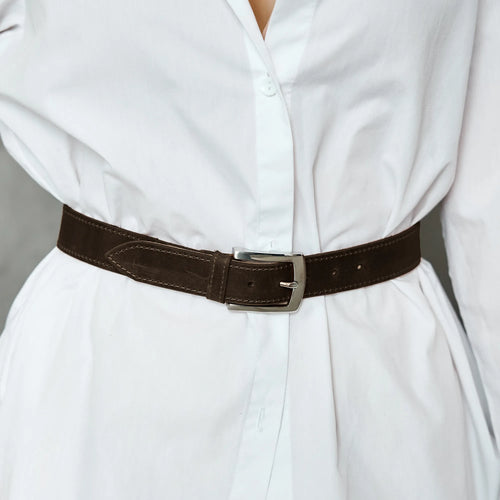 Skinny Brown Leather Belt