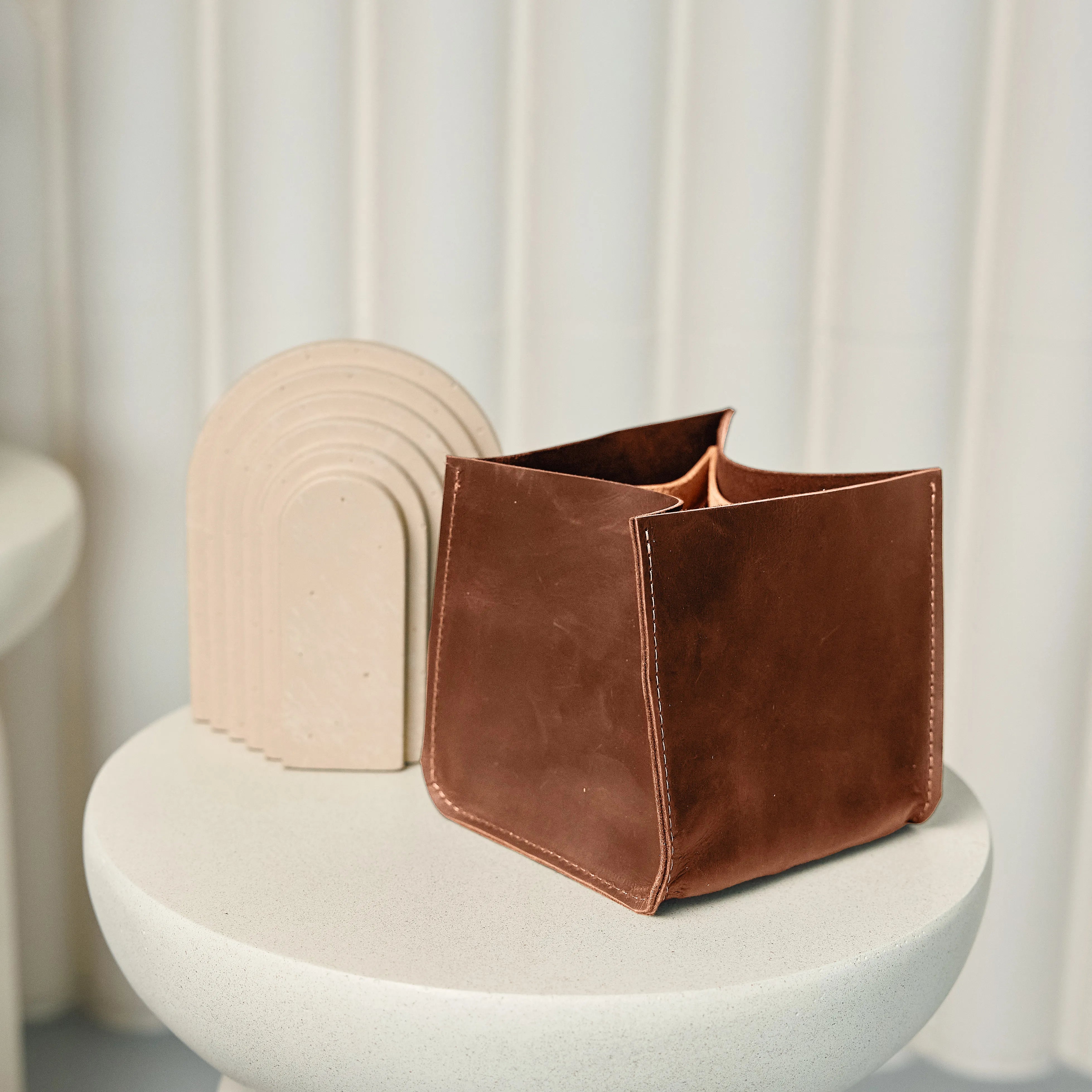Small Leather Bin