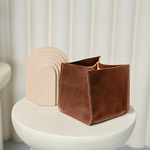 Small Leather Bin