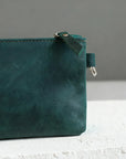 Small Leather Pouch with Zipper