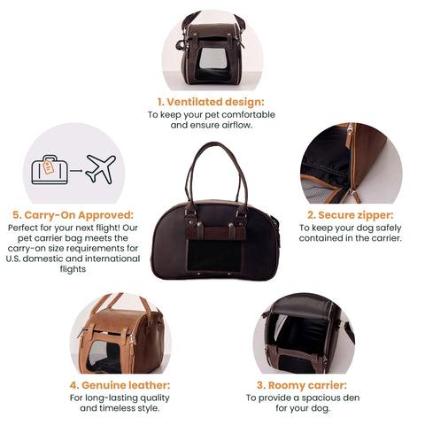 Leather Dog Carrier Bag