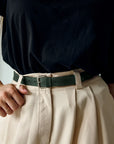 Thin Green Leather Belt