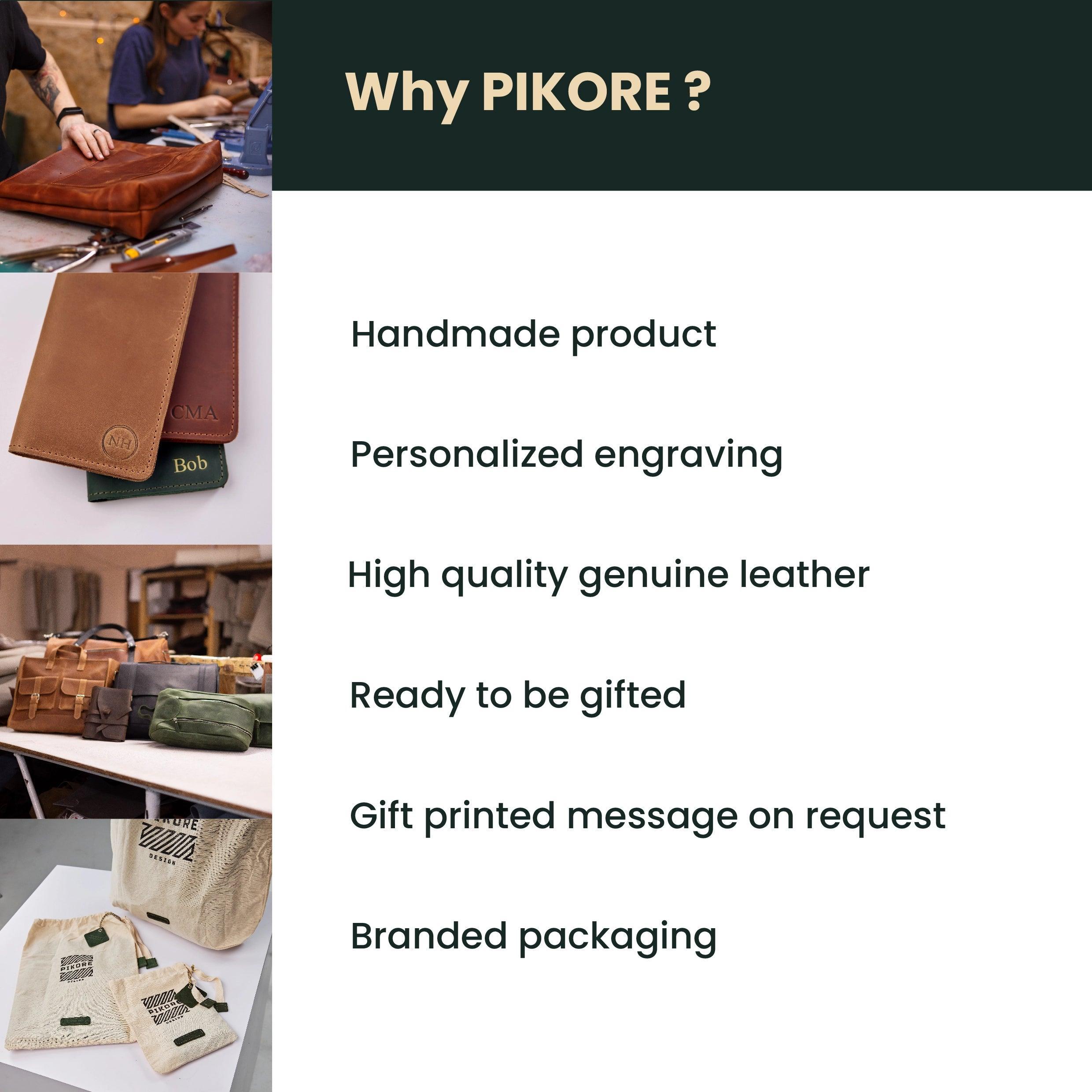 Leather Zipped Wallet - Pikore