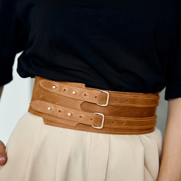 Wide Corset Belt Leather