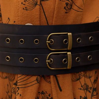 Wide Leather Belt Women