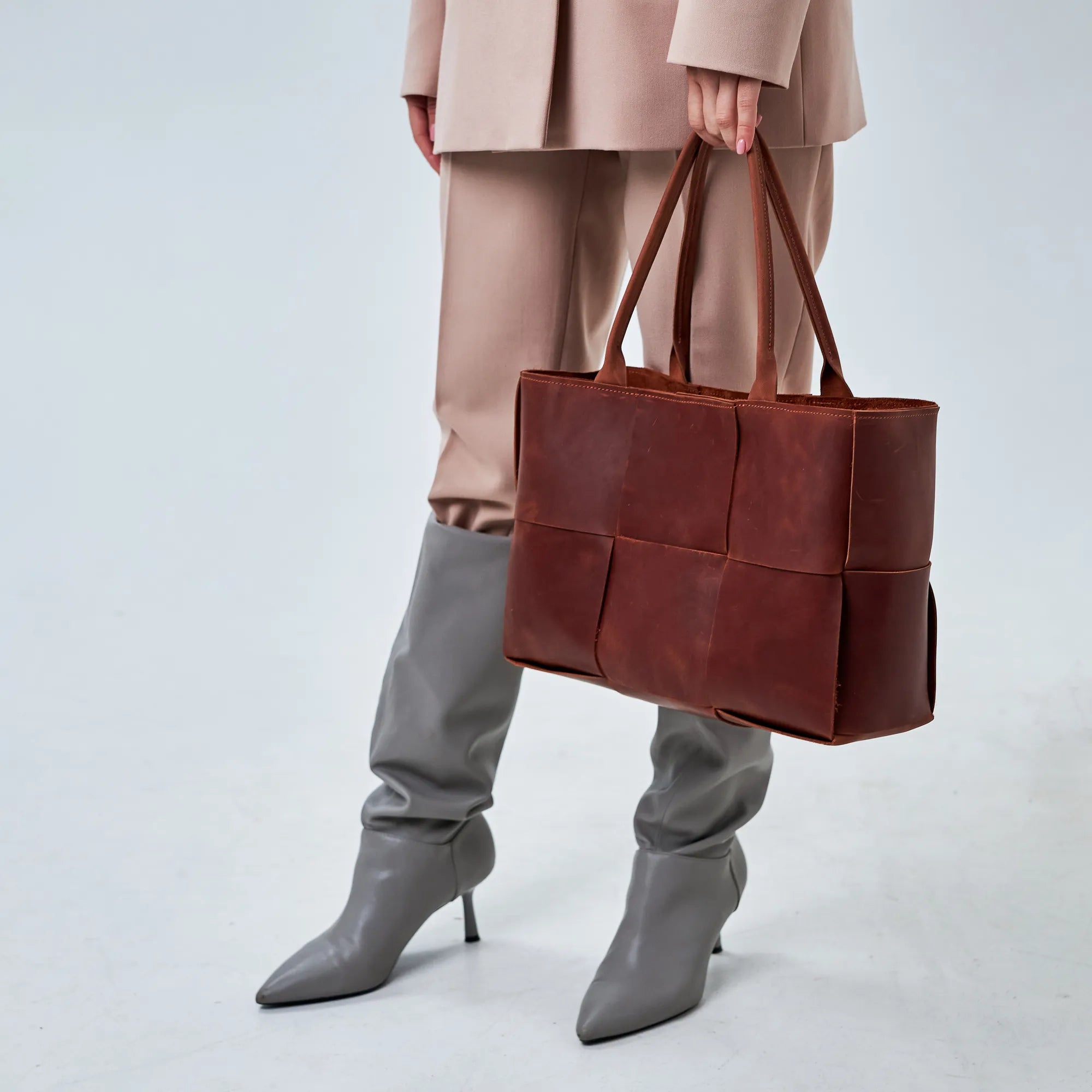 Woven Leather Handbag