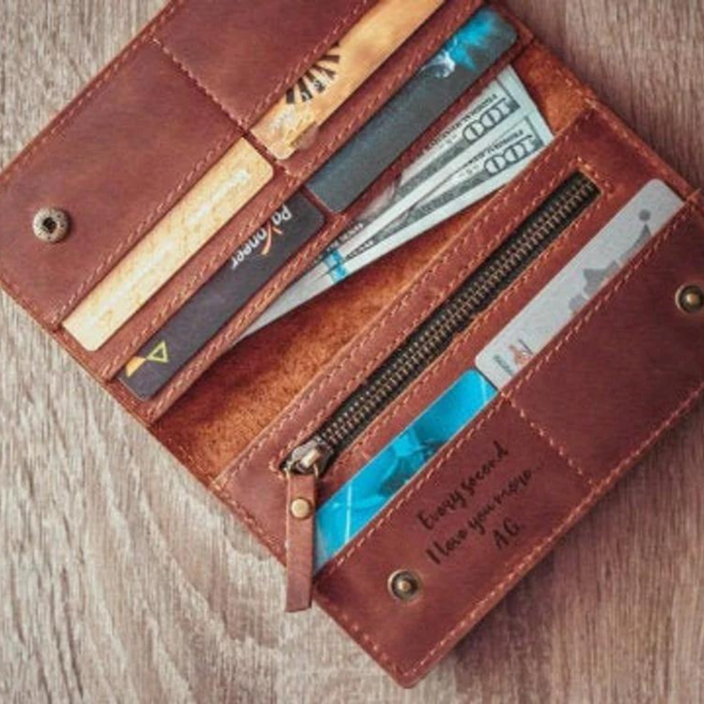 Long leather wallet