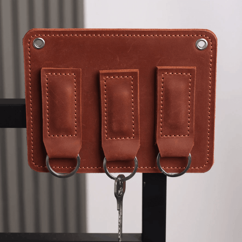 Leather Wall Mounted Key Holder / Gift for present - Pikore